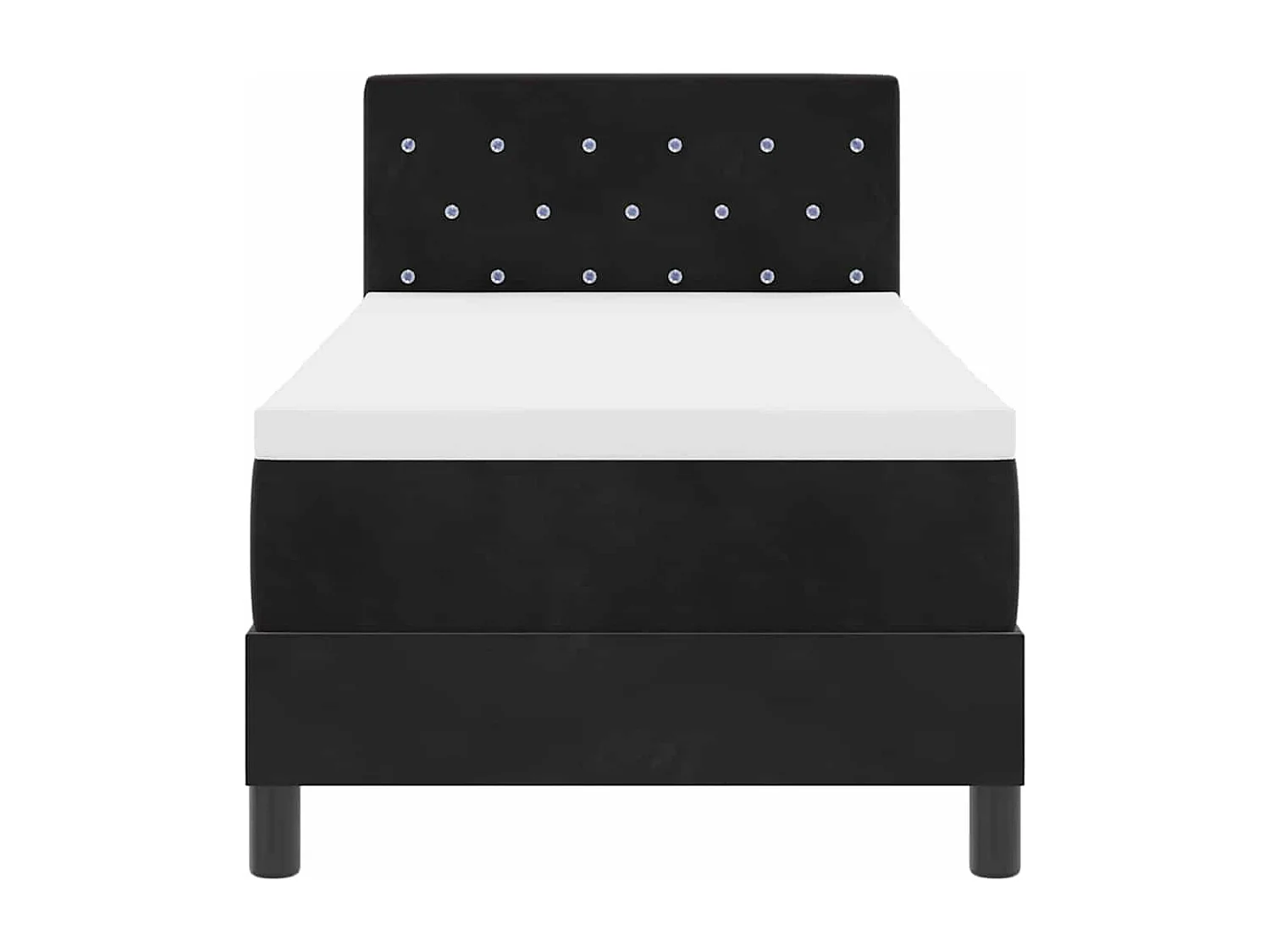 Cadre de lit avec matelas avec matelas Noir 80 x 200 cm tissu