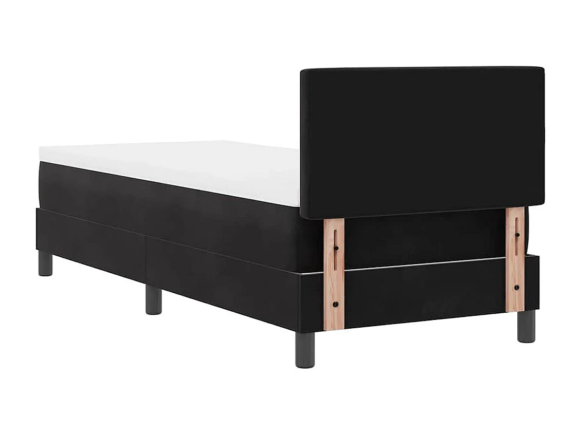 Cadre de lit avec matelas avec matelas Noir 80 x 200 cm tissu