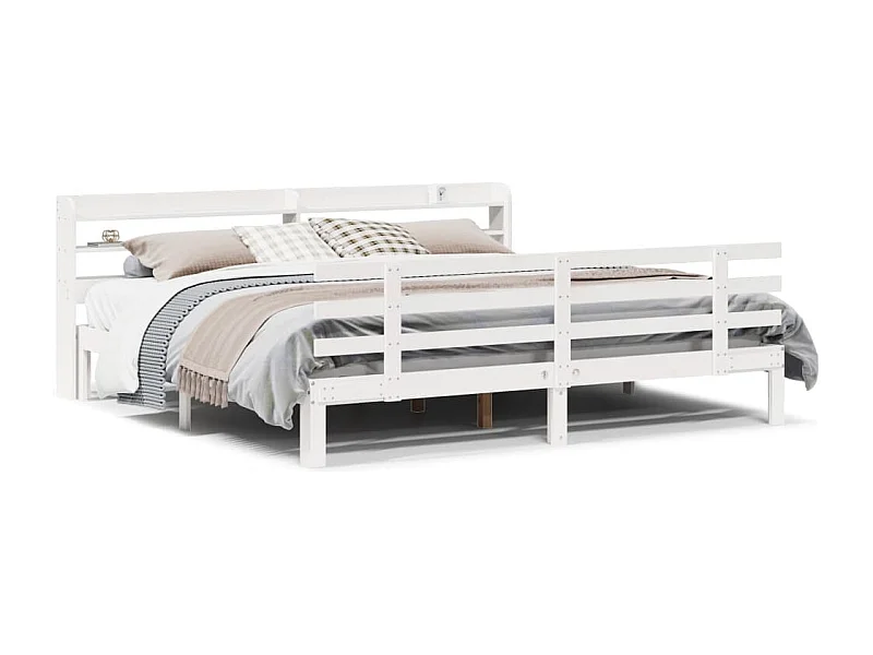 Bedframe met hoofdeinde zonder matras 200x200 cm wit
