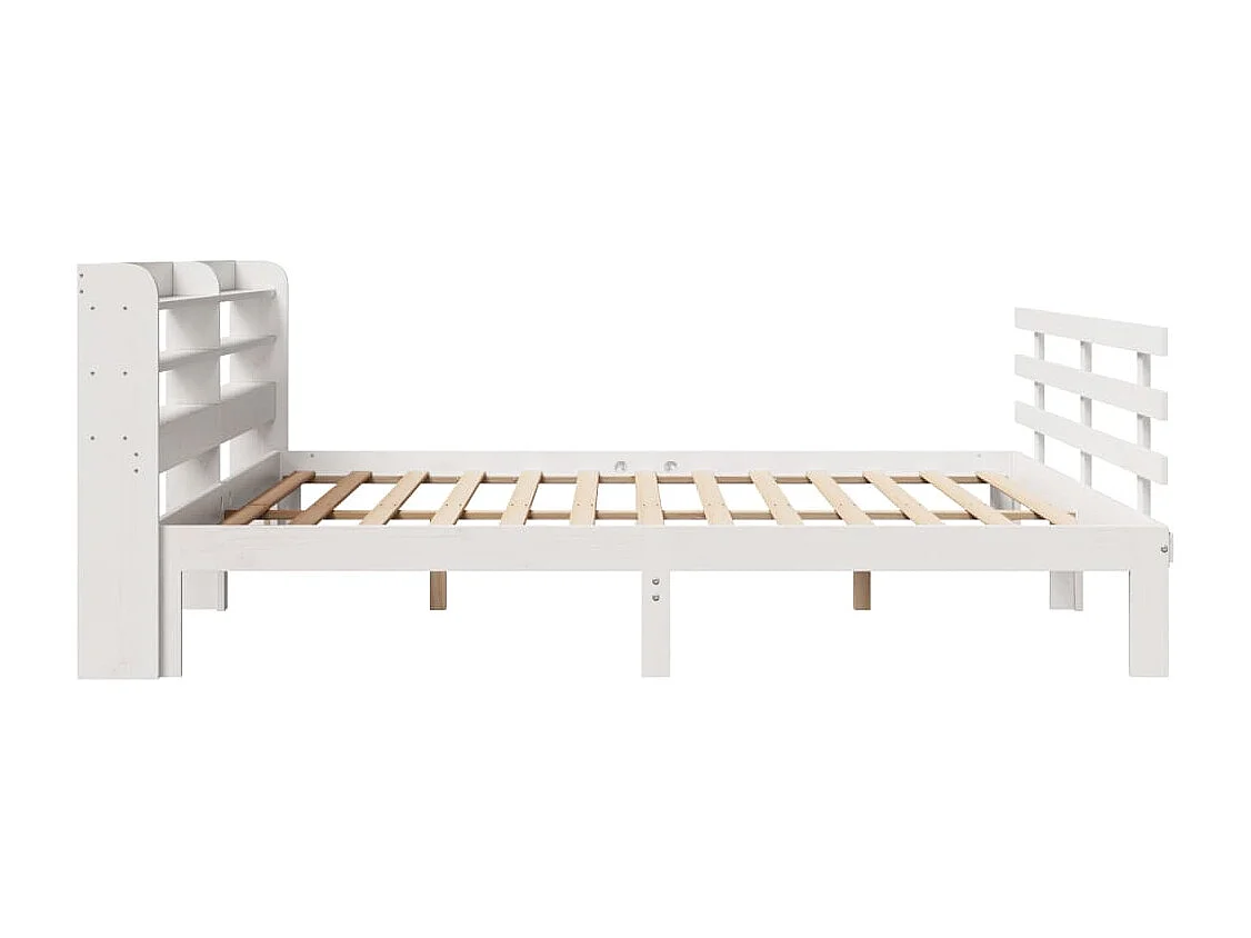 Cadre de lit avec tête de lit sans matelas blanc 200x200 cm