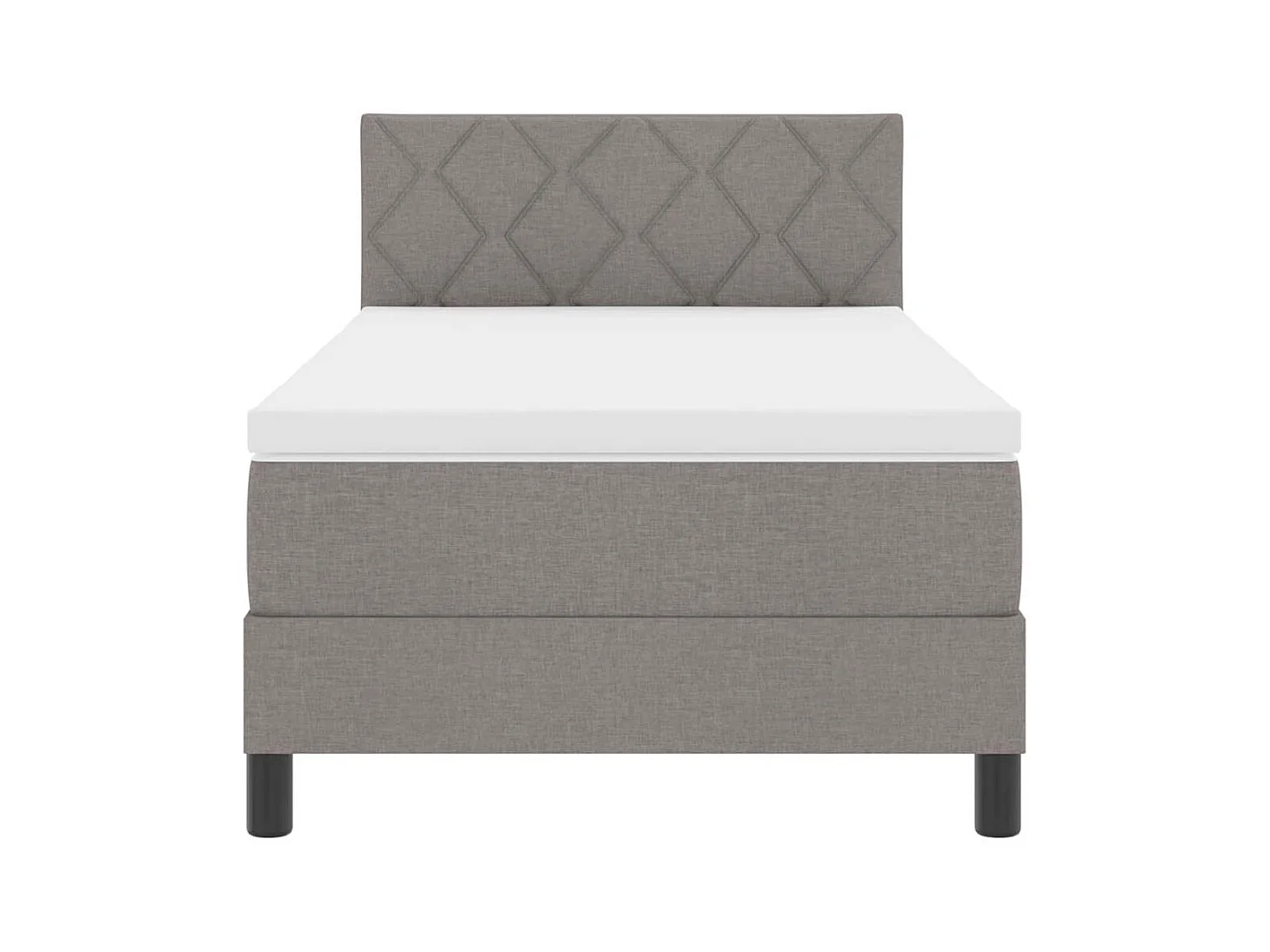 Cama box spring con colchón con colchón Taupé 90 x 190 cm tela