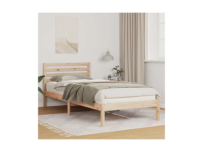 Estructura de cama Marrón 90 x 220 cm Madera maciza de pino