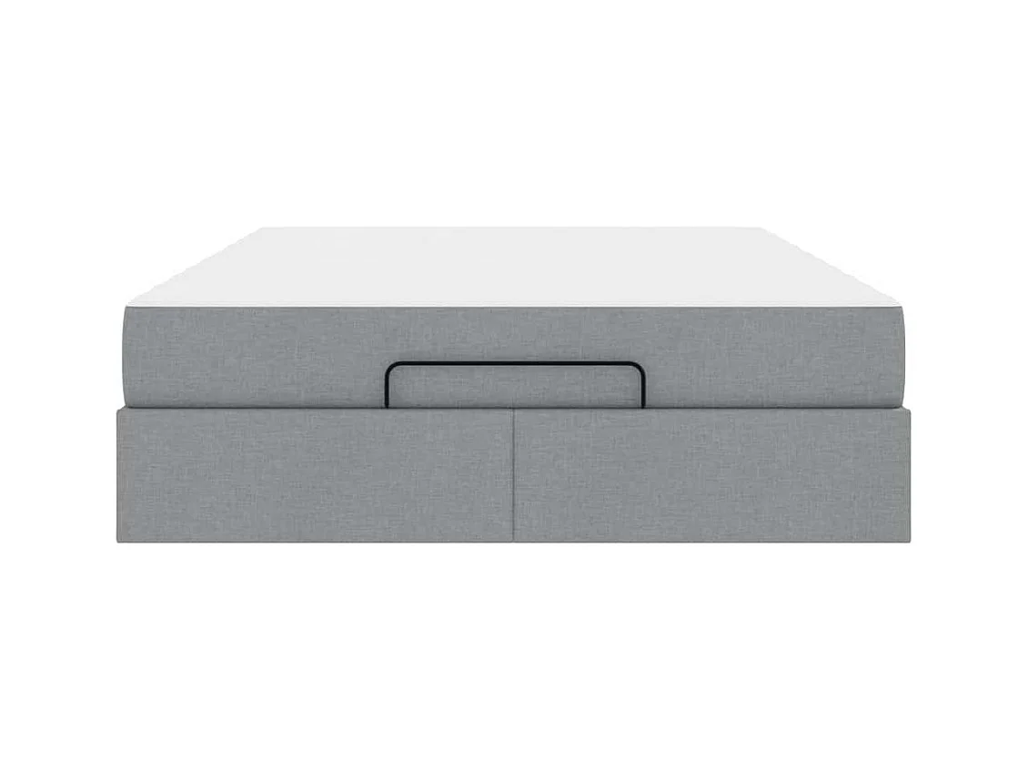 Cadre de lit avec matelas Gris clair 140 x 200 cm tissu