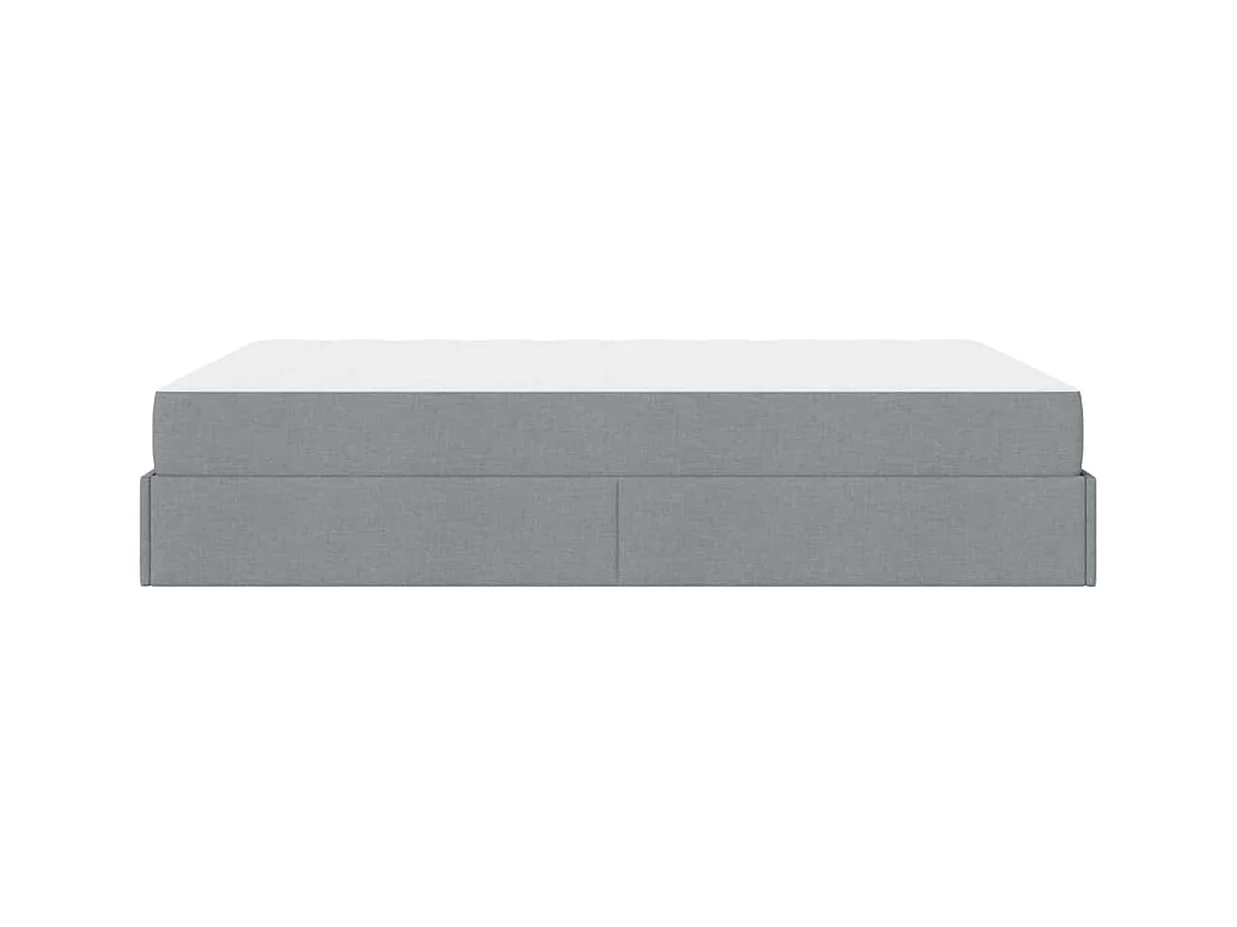 Cadre de lit avec matelas Gris clair 140 x 200 cm tissu