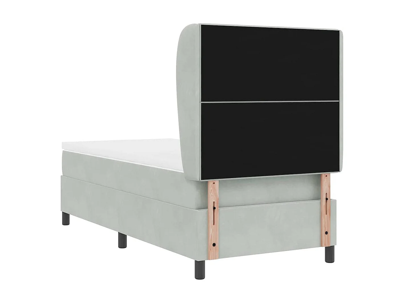 Cama tipo Box Spring Gris claro 90 x 190 cm Terciopelo