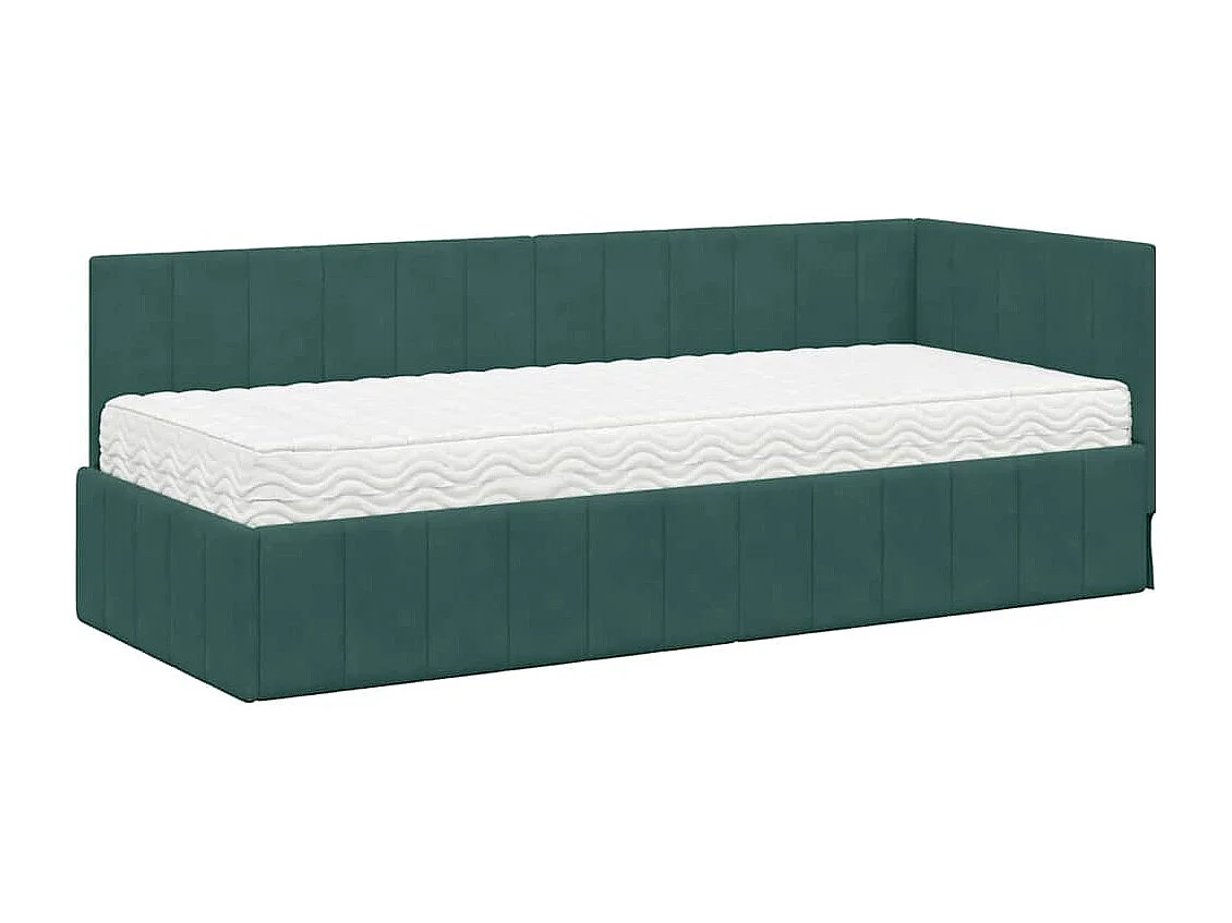 Estructura de cama en esquina Verde oscuro 80 x 200 cm