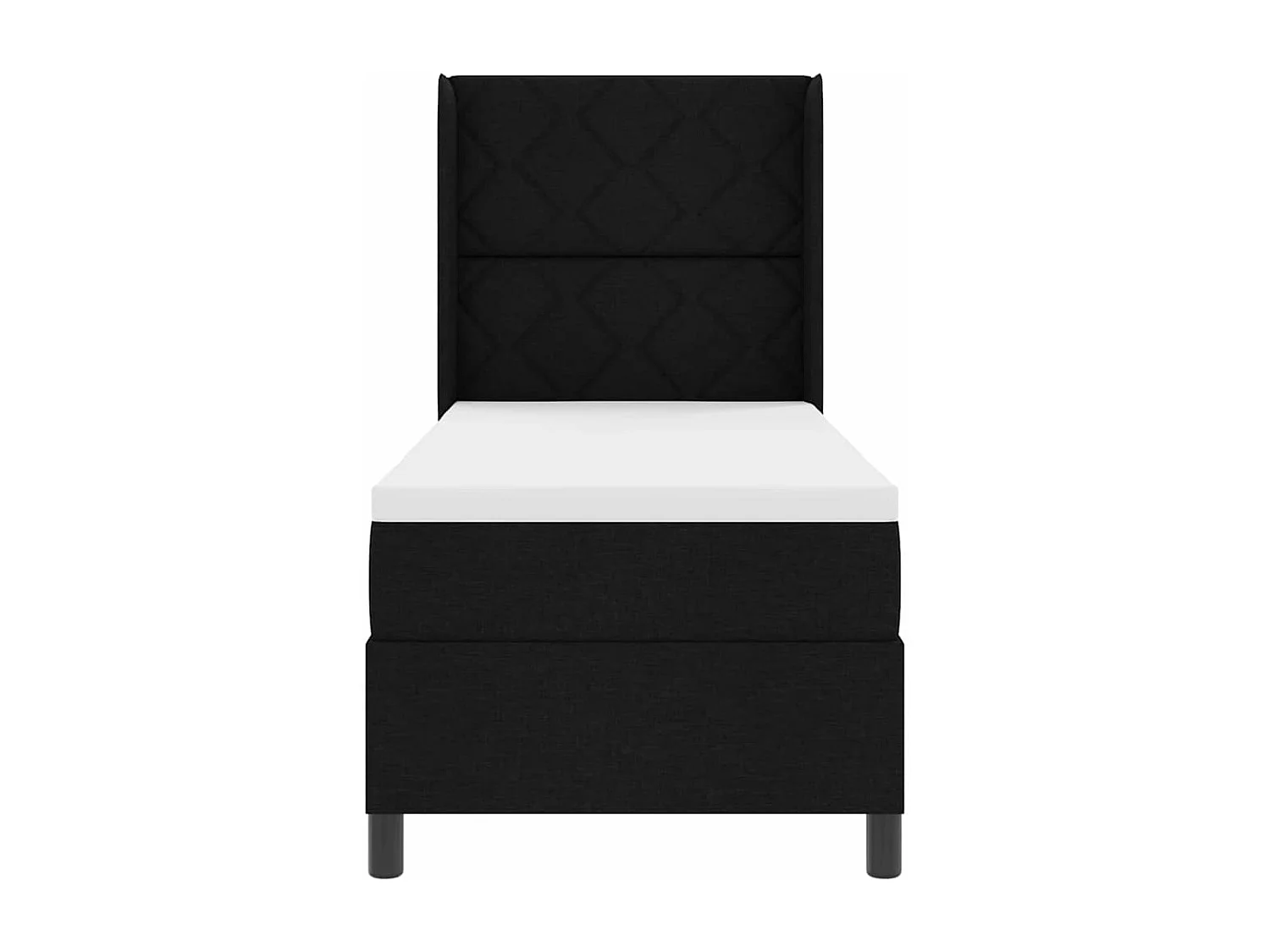 Cadre de lit avec matelas Noir 80 x 200 cm tissu