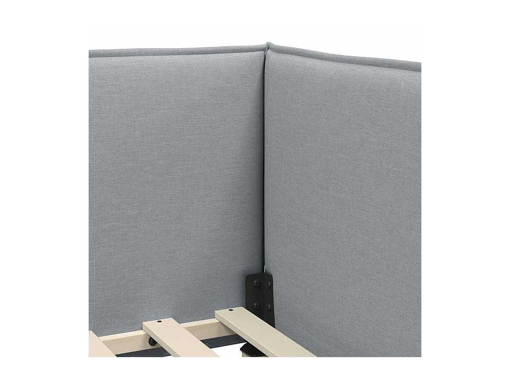 Cadre de lit d'angle Gris clair 90 x 200 cm tissu