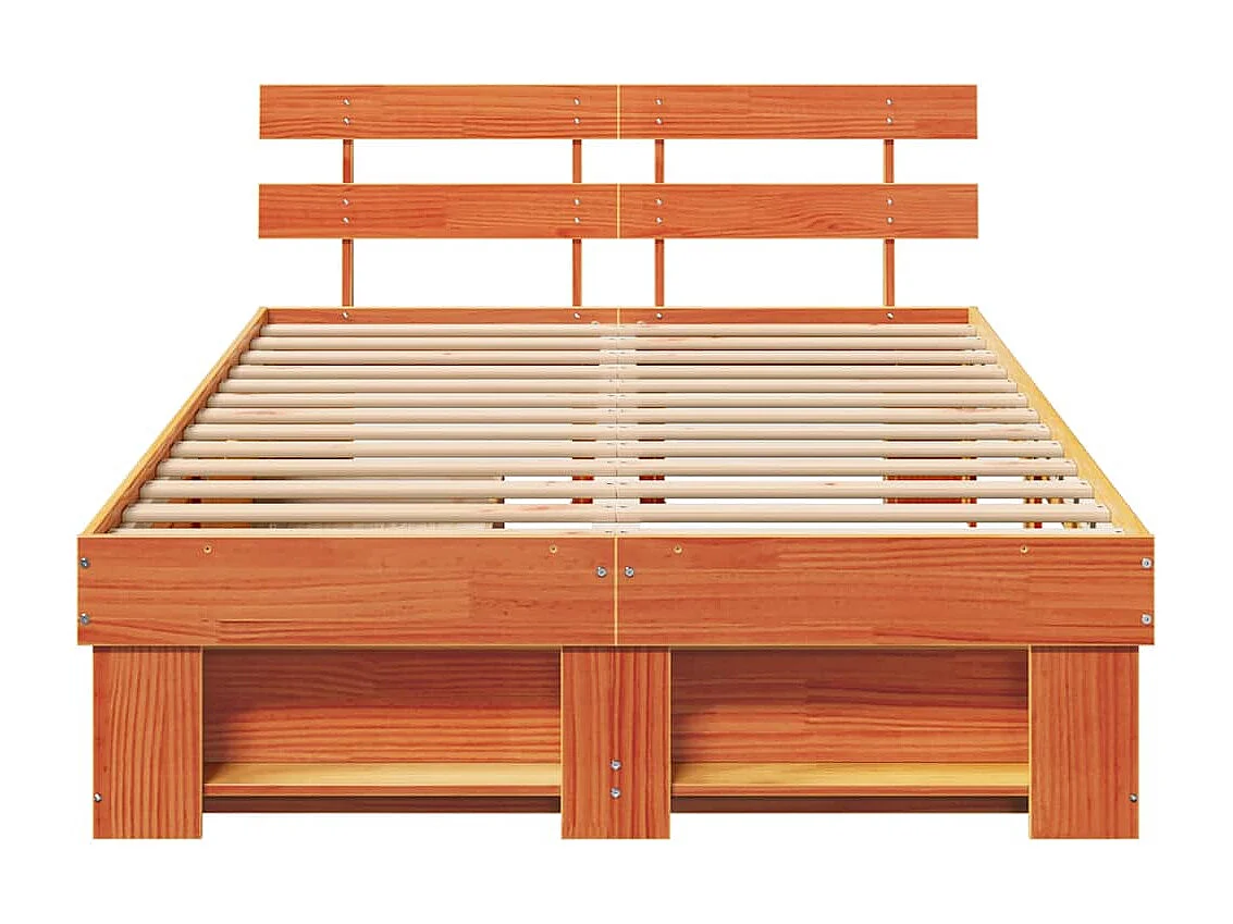 Cadre de lit avec tiroir Marron 140 x 190 cm Bois massif en pin