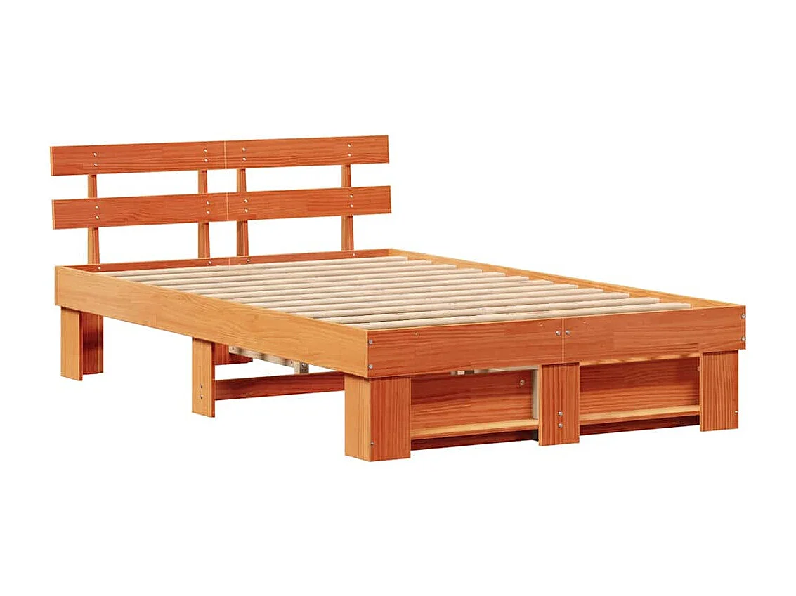 Cadre de lit avec tiroir Marron 140 x 190 cm Bois massif en pin