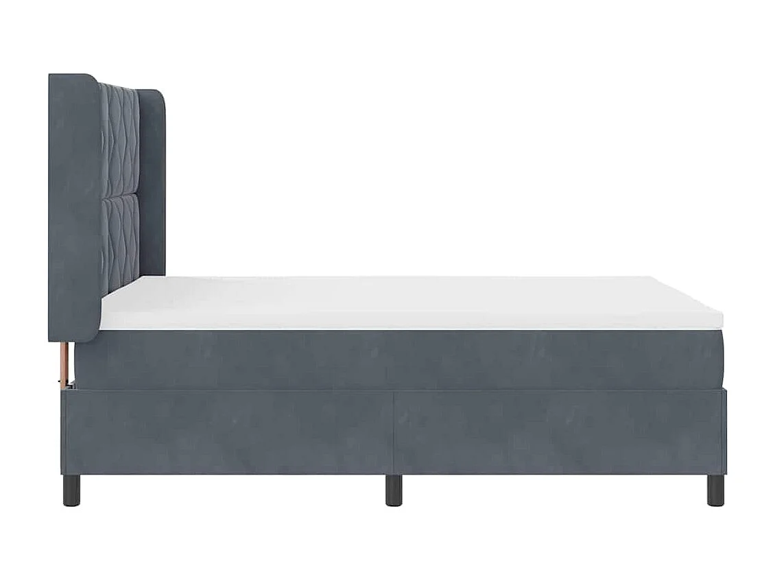 Cadre de lit avec tête de lit Gris foncé 140 x 200 cm Velours