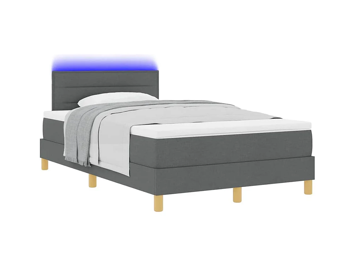 Boxspring bed met matras Donkergrijs 120 x 190 cm Stof