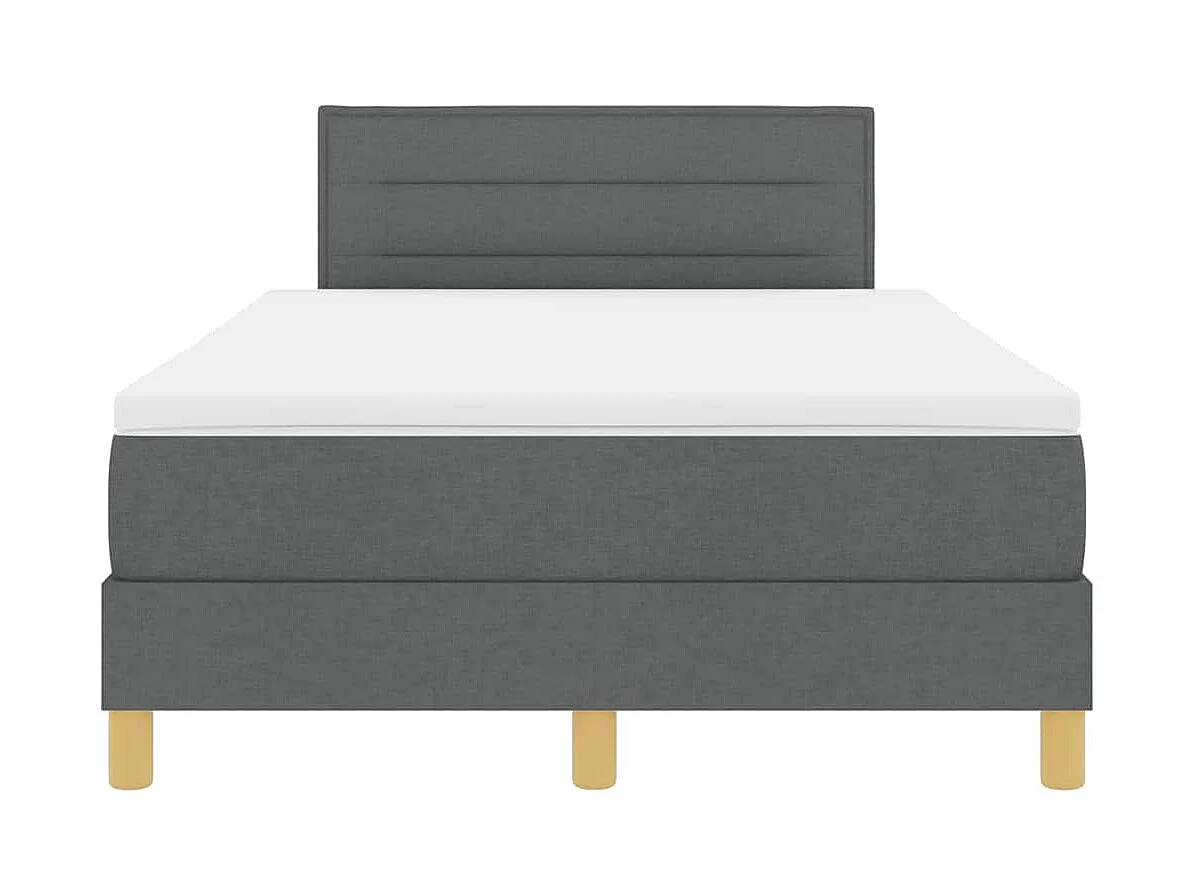 Boxspring bed met matras Donkergrijs 120 x 190 cm Stof