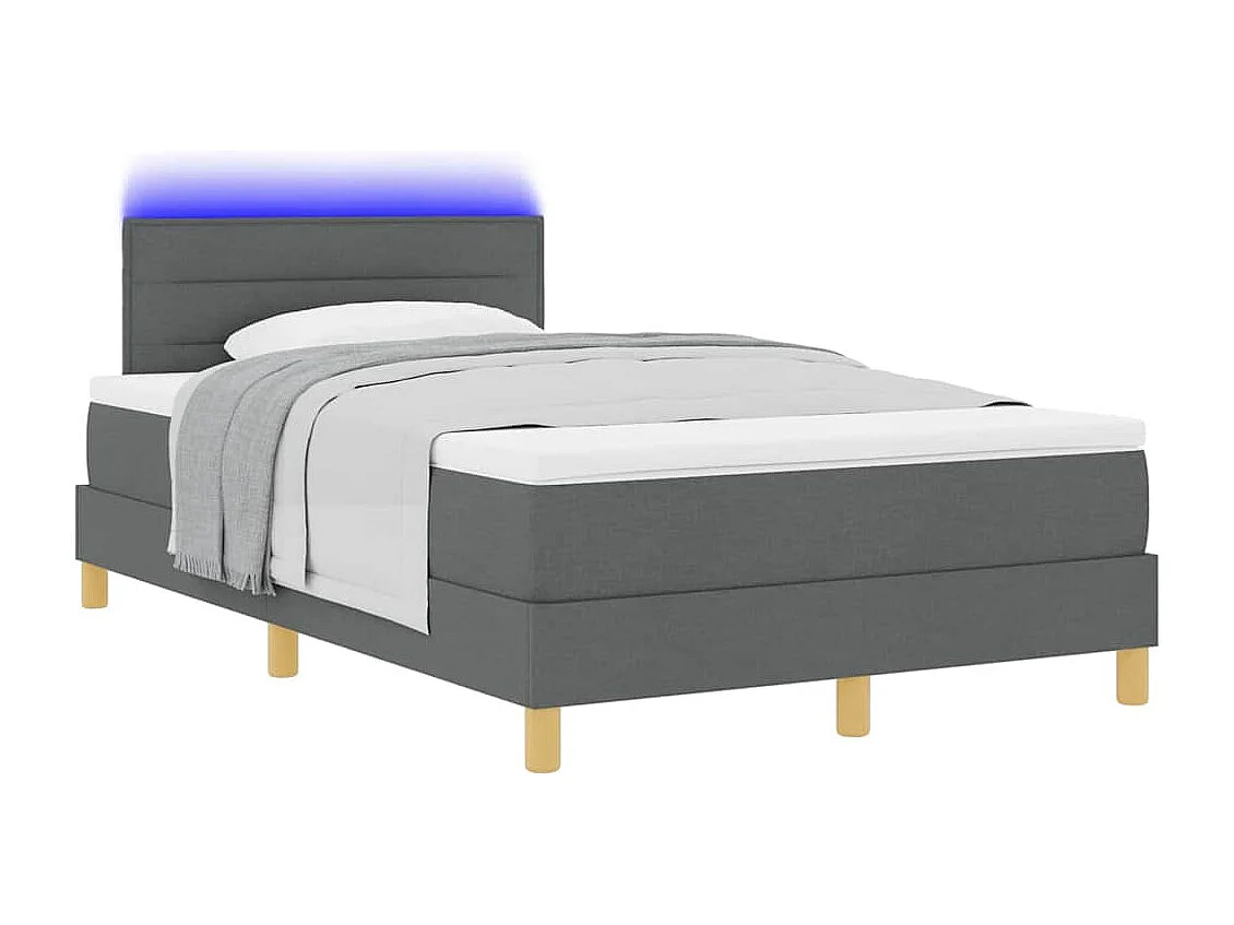 Boxspring bed met matras Donkergrijs 120 x 190 cm Stof