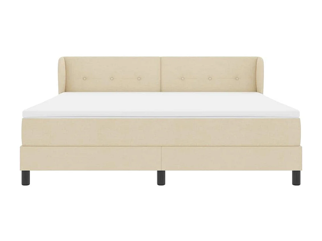 Cama box spring con colchón con colchón Crema 180 x 200 cm tela