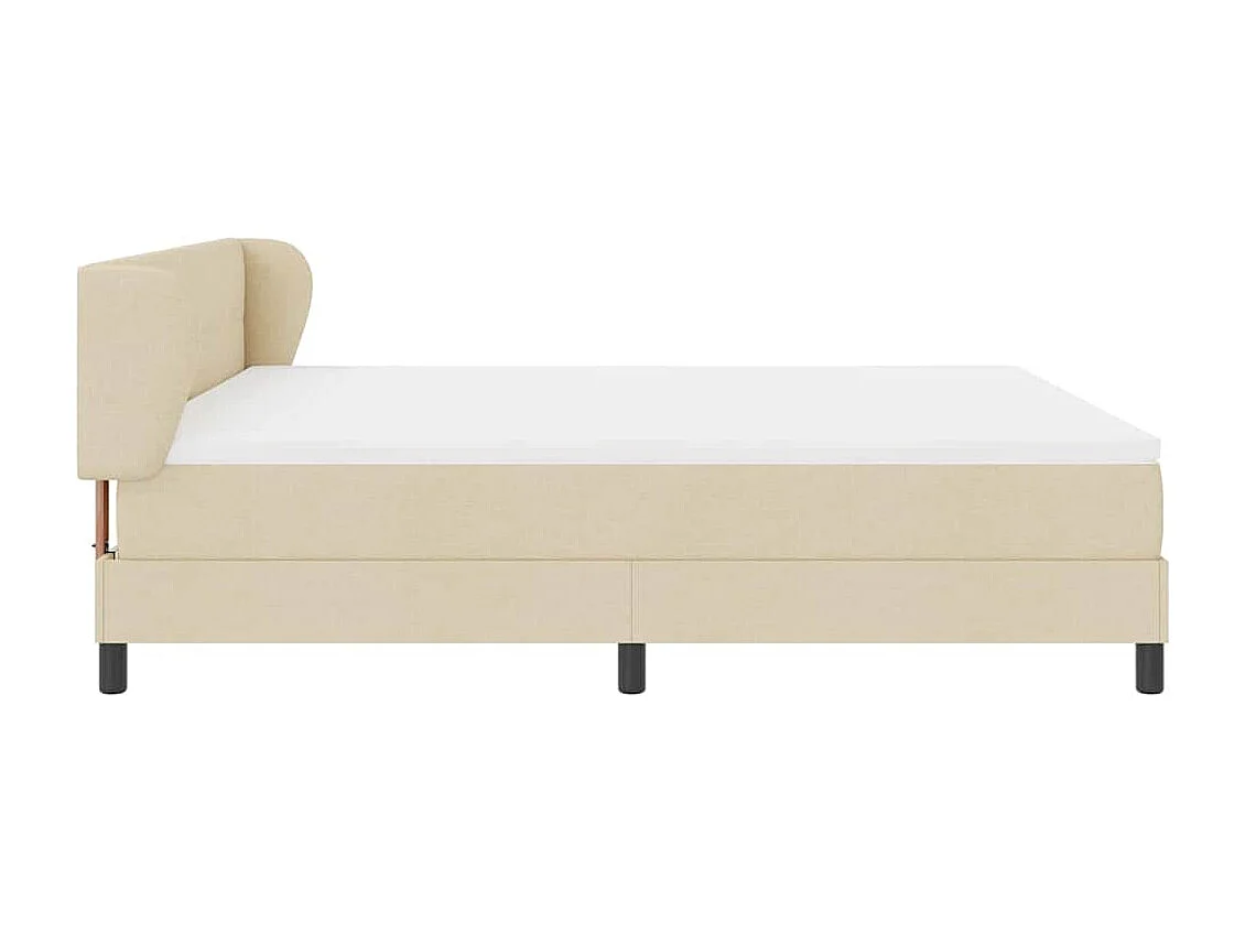Cama box spring con colchón con colchón Crema 180 x 200 cm tela