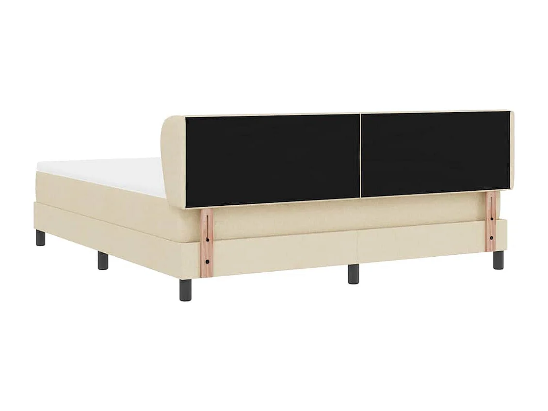 Cama box spring con colchón con colchón Crema 180 x 200 cm tela
