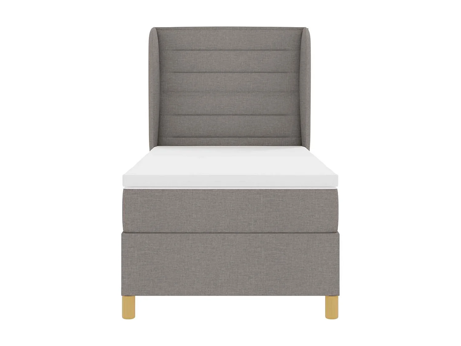 Cama con Somier y Colchón Gris Oscuro 90x190 cm de Tela Taupé