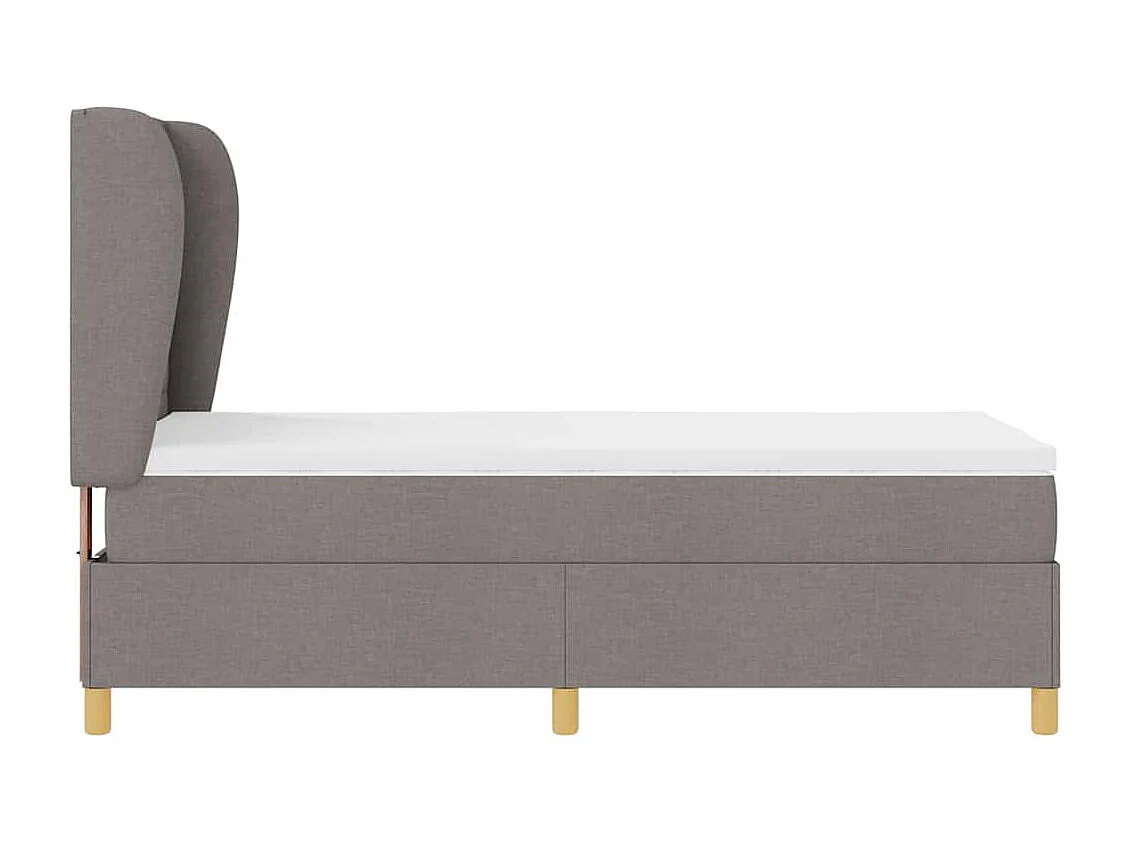 Cama con Somier y Colchón Gris Oscuro 90x190 cm de Tela Taupé