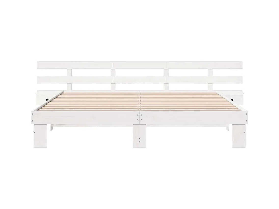 Cadre de lit avec tiroir Blanc 180 x 200 cm bois