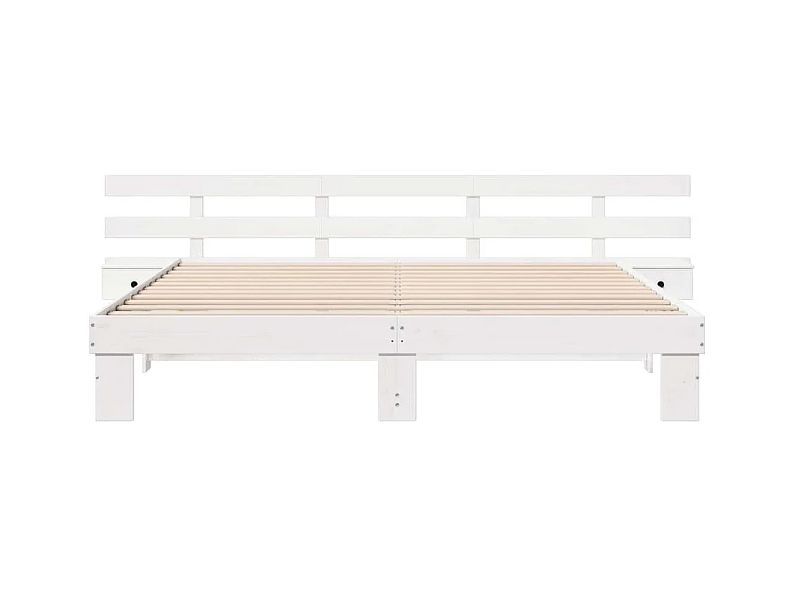 Cadre de lit avec tiroir Blanc 180 x 200 cm bois