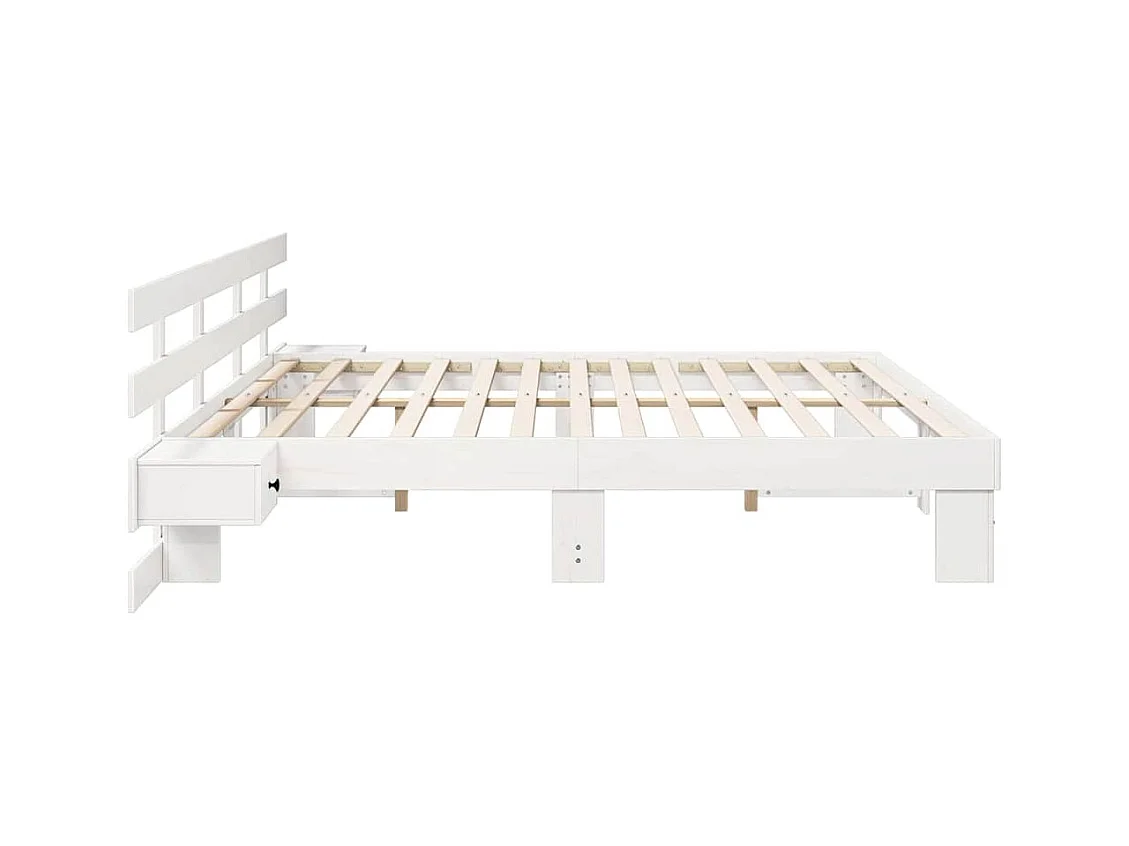 Cadre de lit avec tiroir Blanc 180 x 200 cm bois