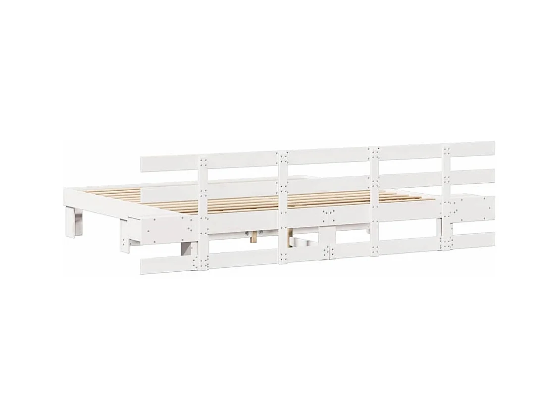 Cadre de lit avec tiroir Blanc 180 x 200 cm bois