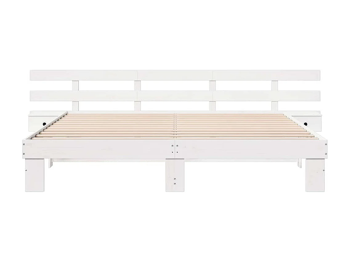 Cadre de lit avec tiroir Blanc 180 x 200 cm bois