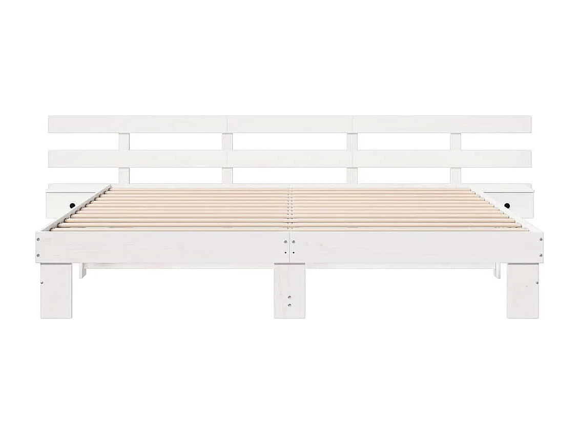 Cadre de lit avec tiroir Blanc 180 x 200 cm bois