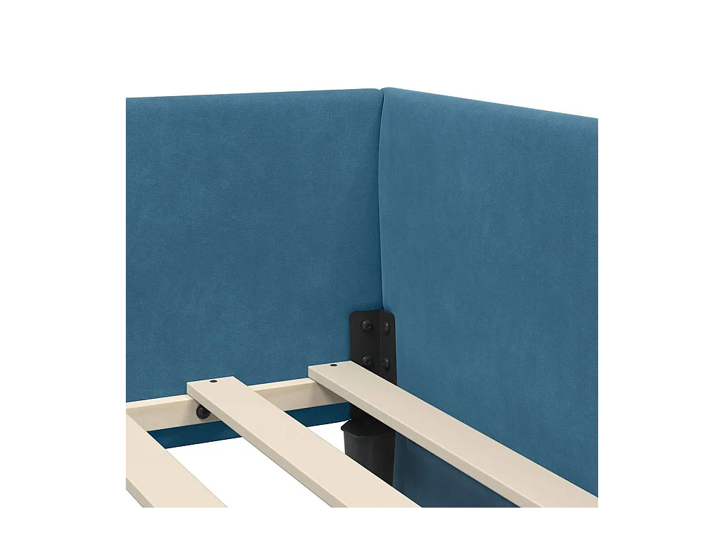 Cadre de lit d'angle Autre avec tête de lit Bleu 90 x 200 cm