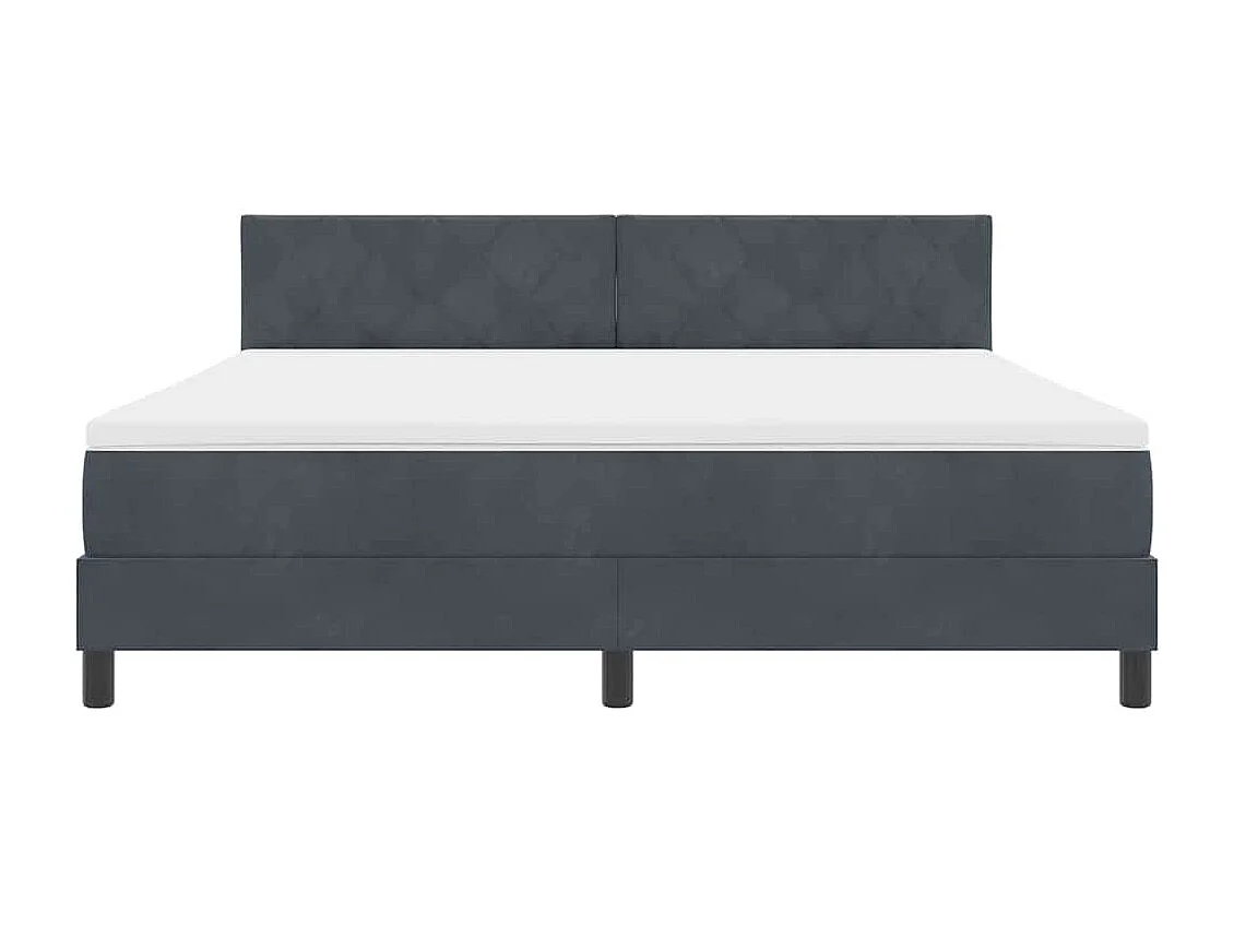 Cama con Somier y Colchón Gris oscuro 180 x 200 cm tela