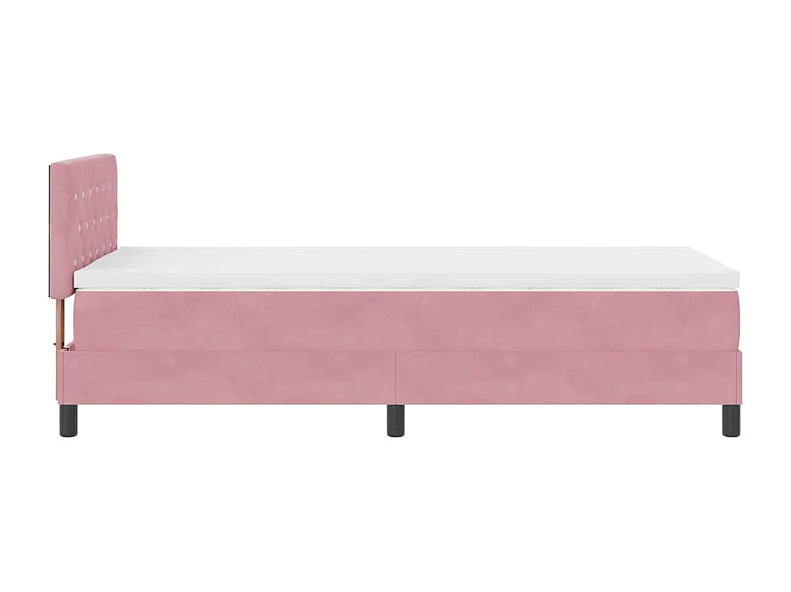 Cama tipo Box Spring con colchón Rosa 100 x 200 cm Terciopelo