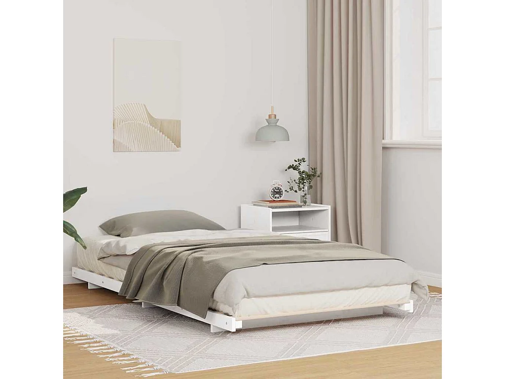 Estructura de cama Blanco 90 x 200 cm Madera maciza de pino