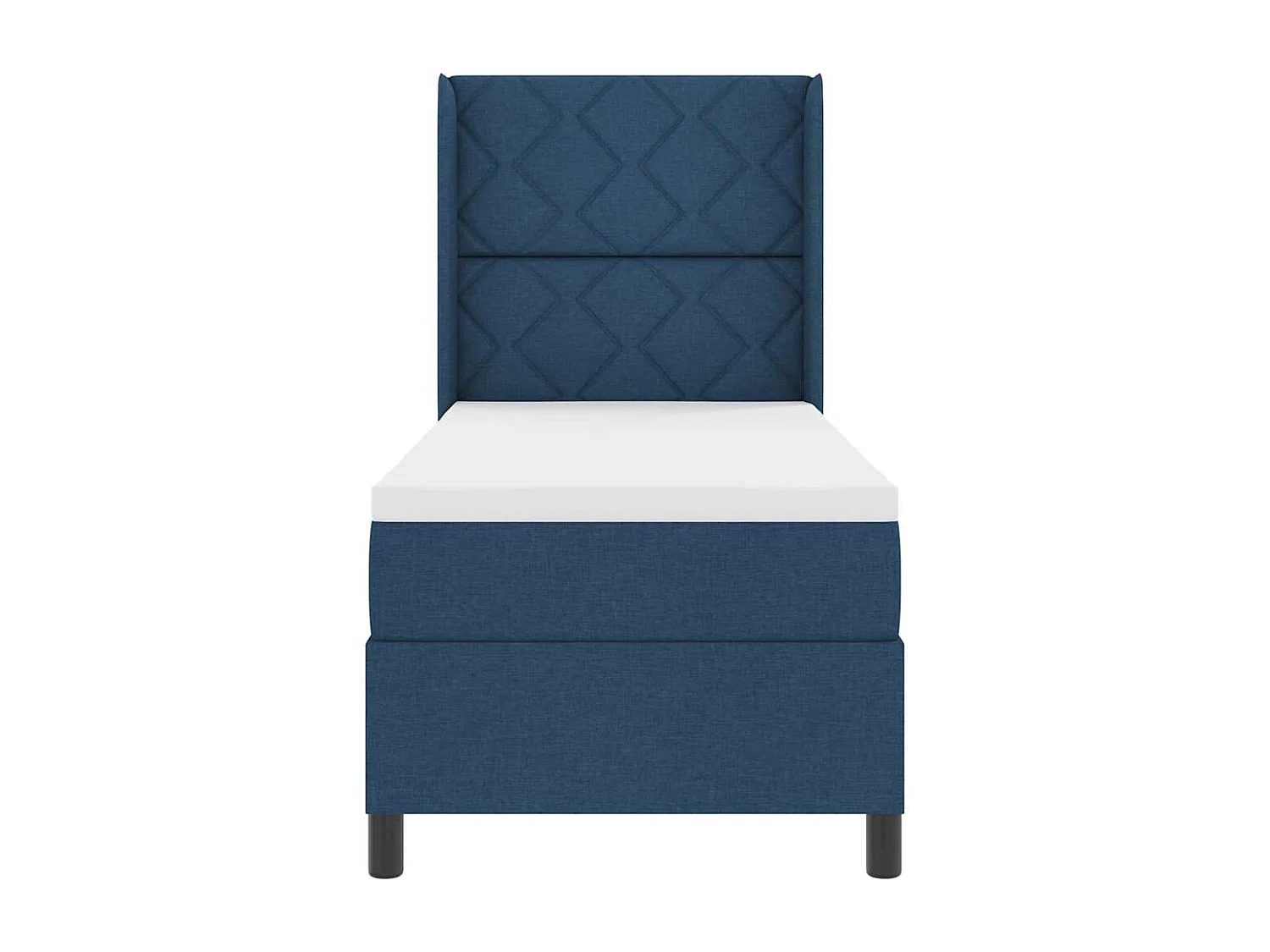 Cama Box com colchão com cabeceira Azul 80 x 200 cm tecido