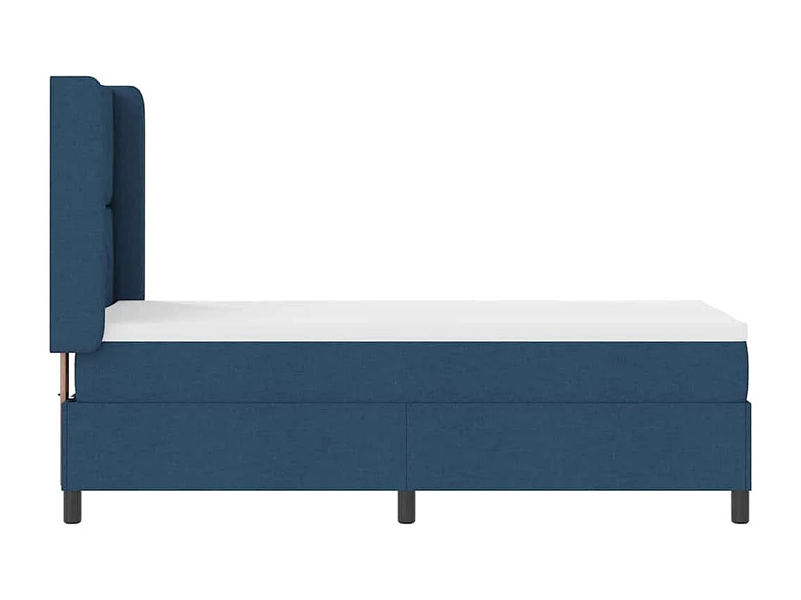 Cama Box com colchão com cabeceira Azul 80 x 200 cm tecido