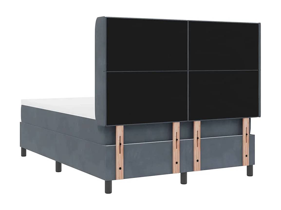 Cadre de lit avec tête de lit Gris foncé 160 x 200 cm Velours