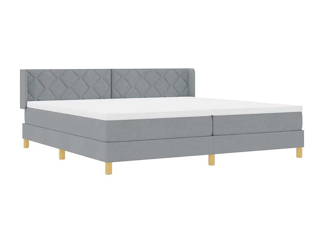 Cadre de lit avec matelas Gris clair 200 x 200 cm tissu