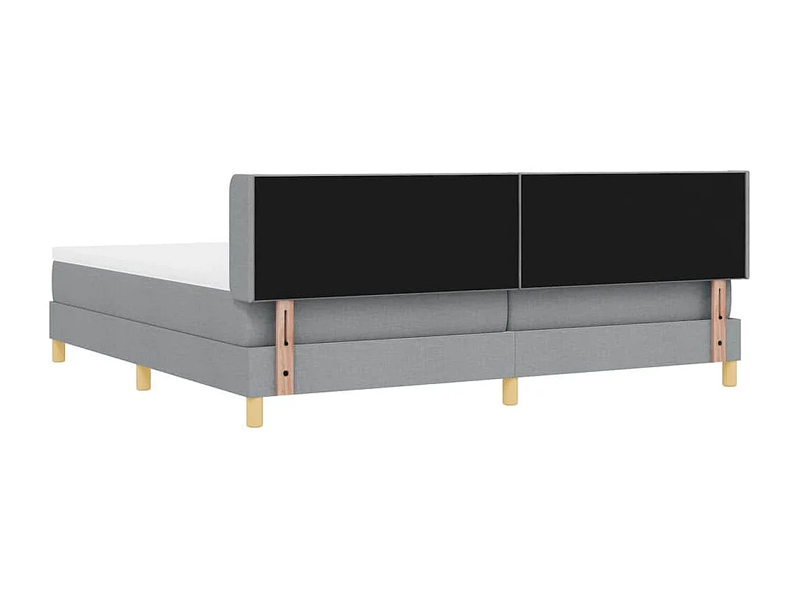 Cadre de lit avec matelas Gris clair 200 x 200 cm tissu