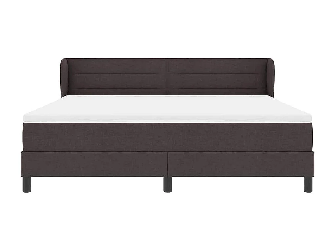 Cama box spring con colchón Marrón oscuro 180 x 200 cm tela