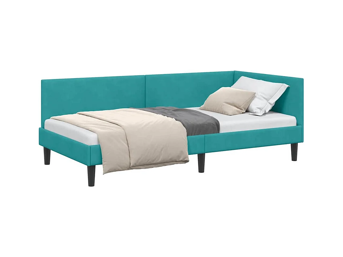 Cadre de lit d'angle Autre Turquoise 90 x 200 cm