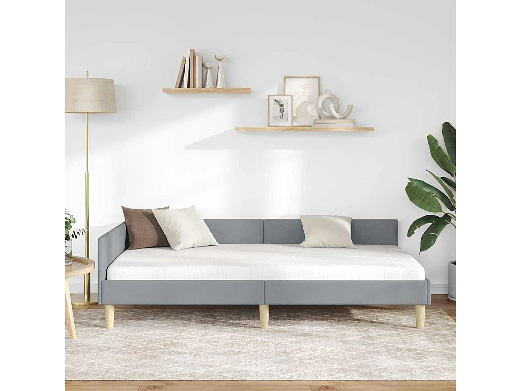 Cadre de lit d'angle Autre Gris clair 100 x 200 cm