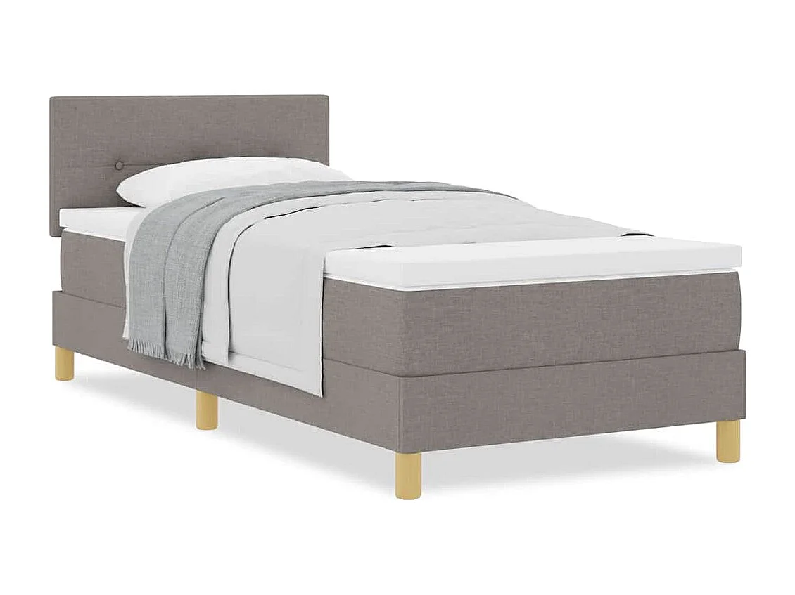 Cama box spring con colchón con colchón Taupé 80 x 200 cm tela