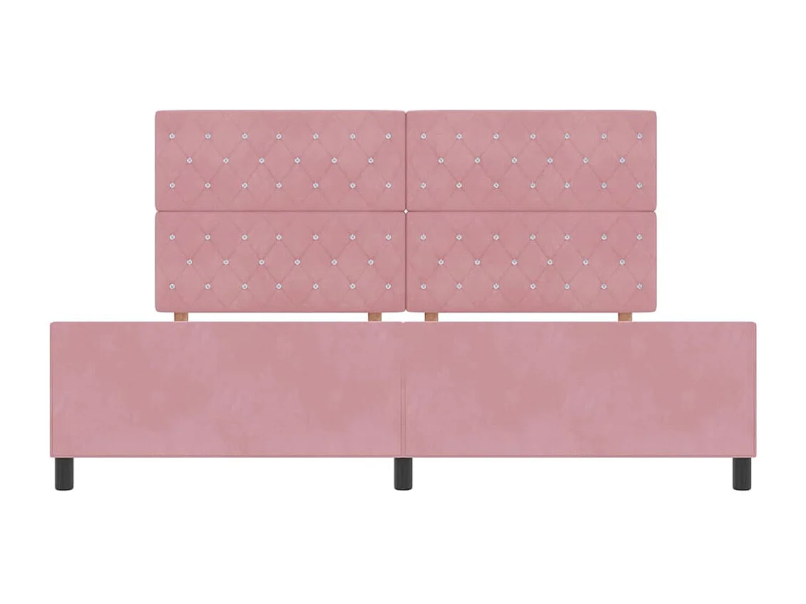 Cadre de lit avec tête de lit Rose 200 x 200 cm Velours