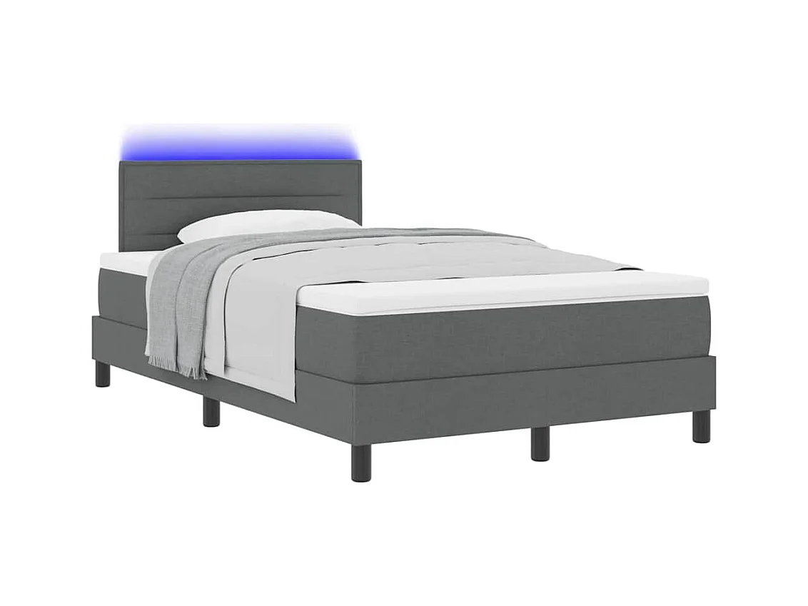 Boxspring bed met matras Donkergrijs 120 x 190 cm Stof