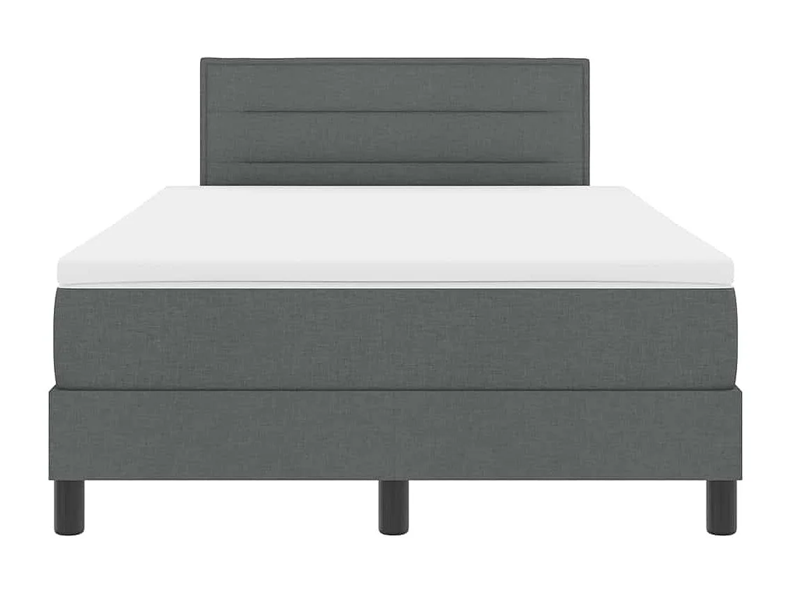 Cama tipo Box Spring con colchón Gris oscuro 120 x 190 cm tela