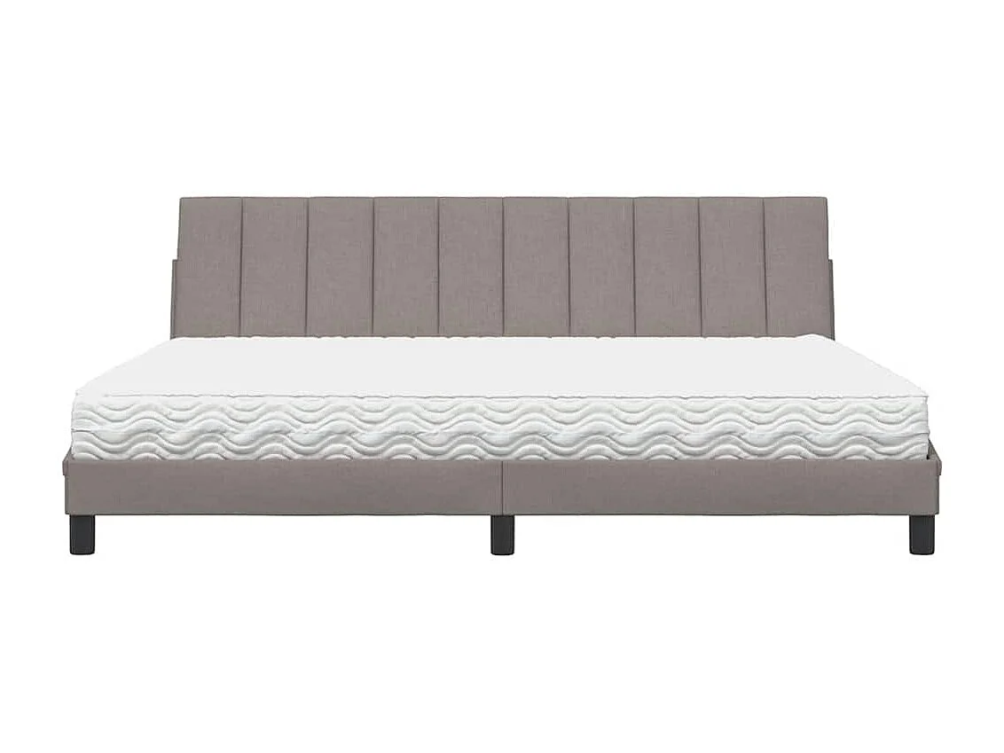 Cadre de lit avec matelas taupe 200x200 cm tissu