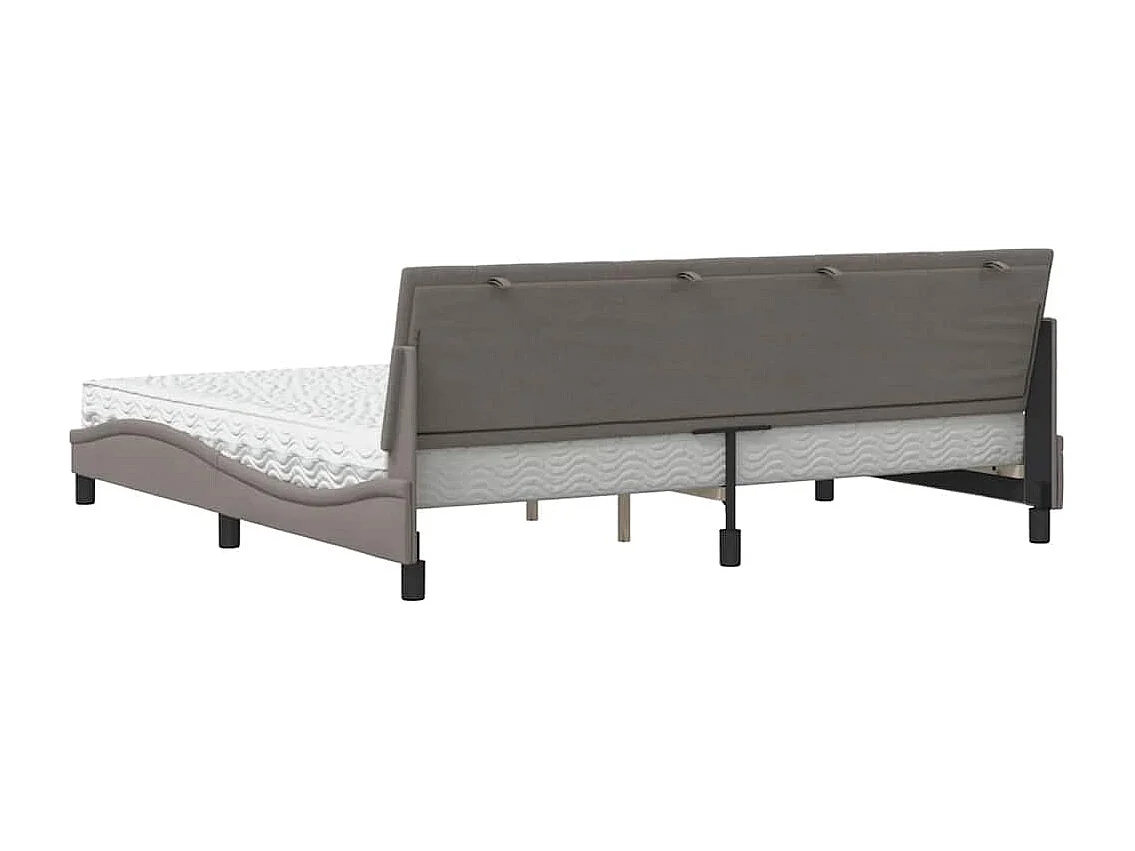 Cadre de lit avec matelas taupe 200x200 cm tissu