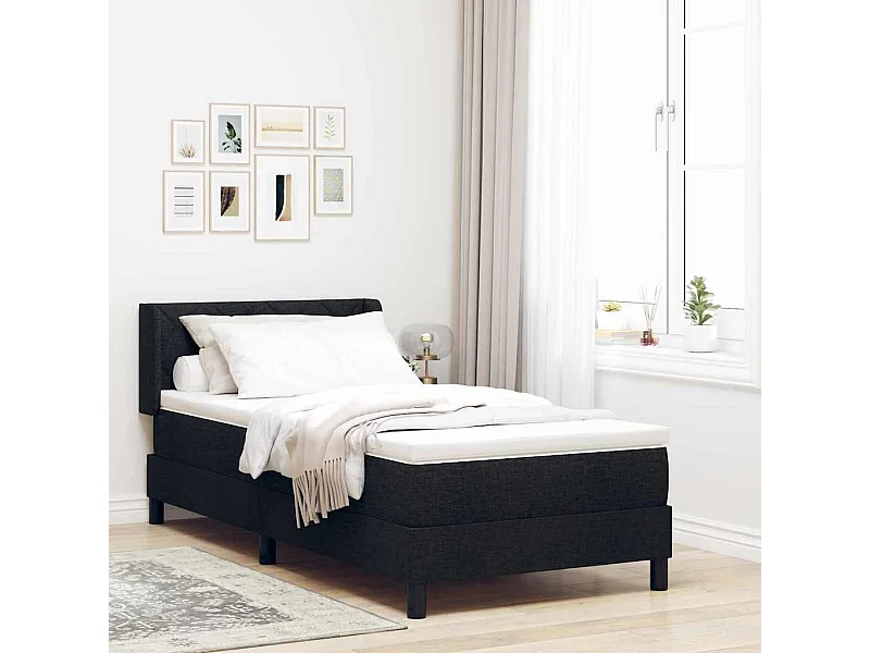 Cama box spring com colchão com colchão Preto 100 x 200 cm