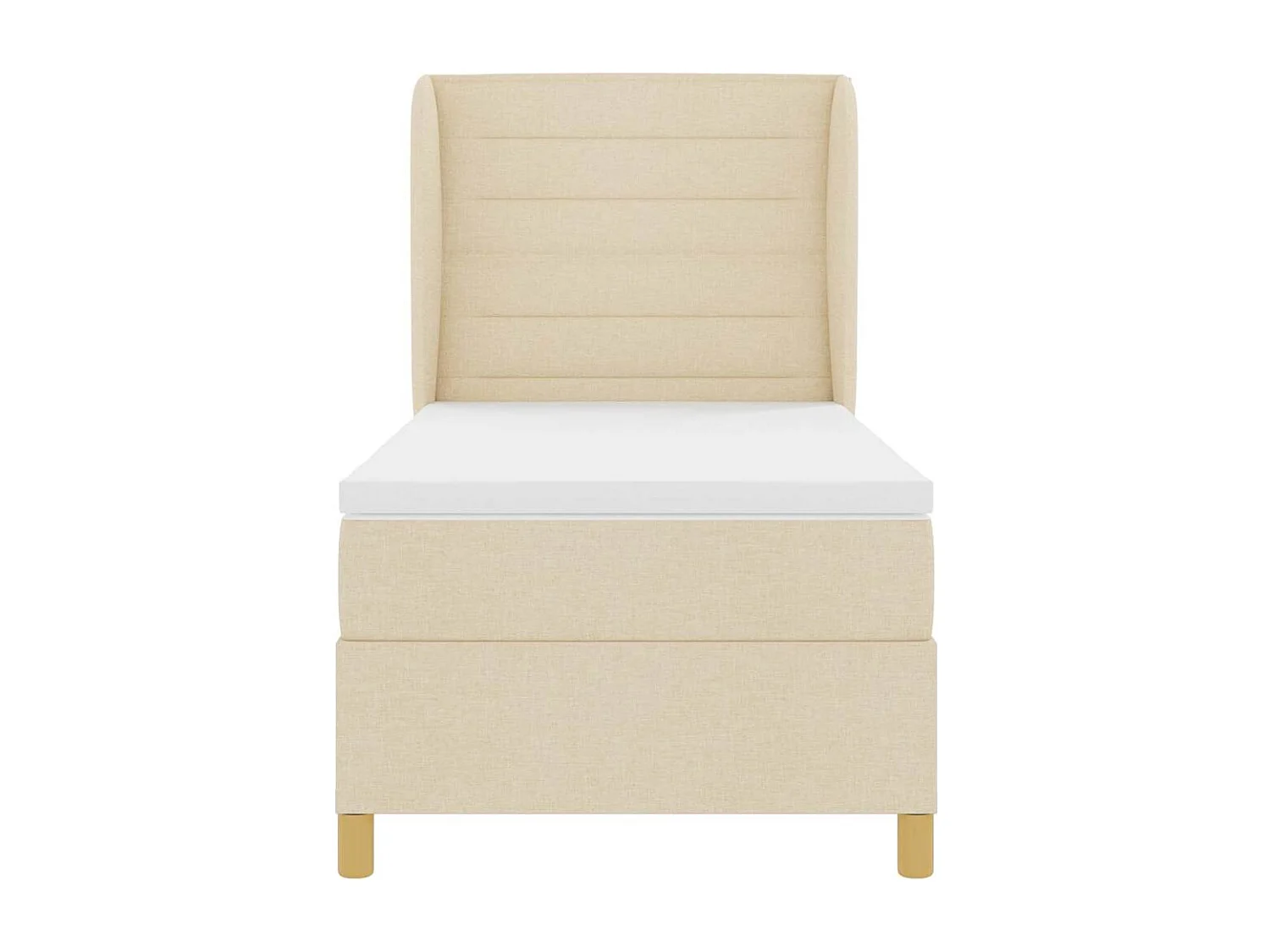 Cadre de lit avec matelas gris foncé 90x190 cm Crème