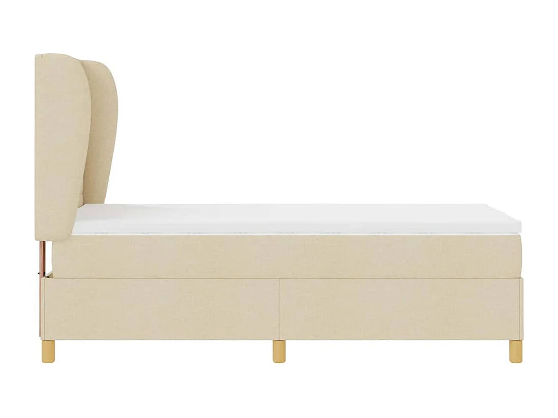 Cadre de lit avec matelas gris foncé 90x190 cm Crème